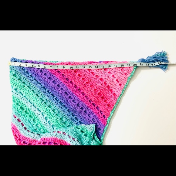 Multi-Color Handmade Triangle Shawl - Picture 4 of 5